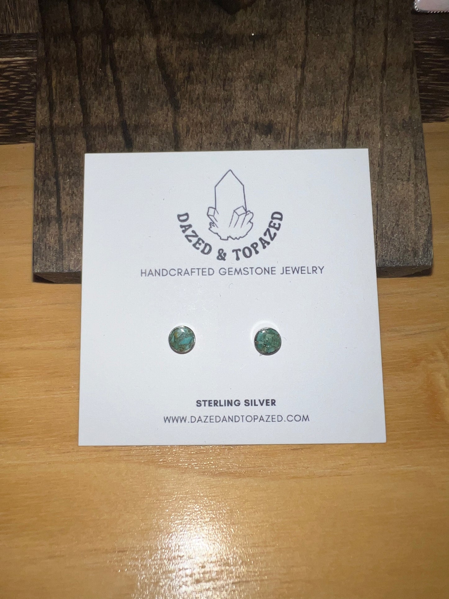 Dazed & Topazed - Crushed Turquoise Stud Earrings