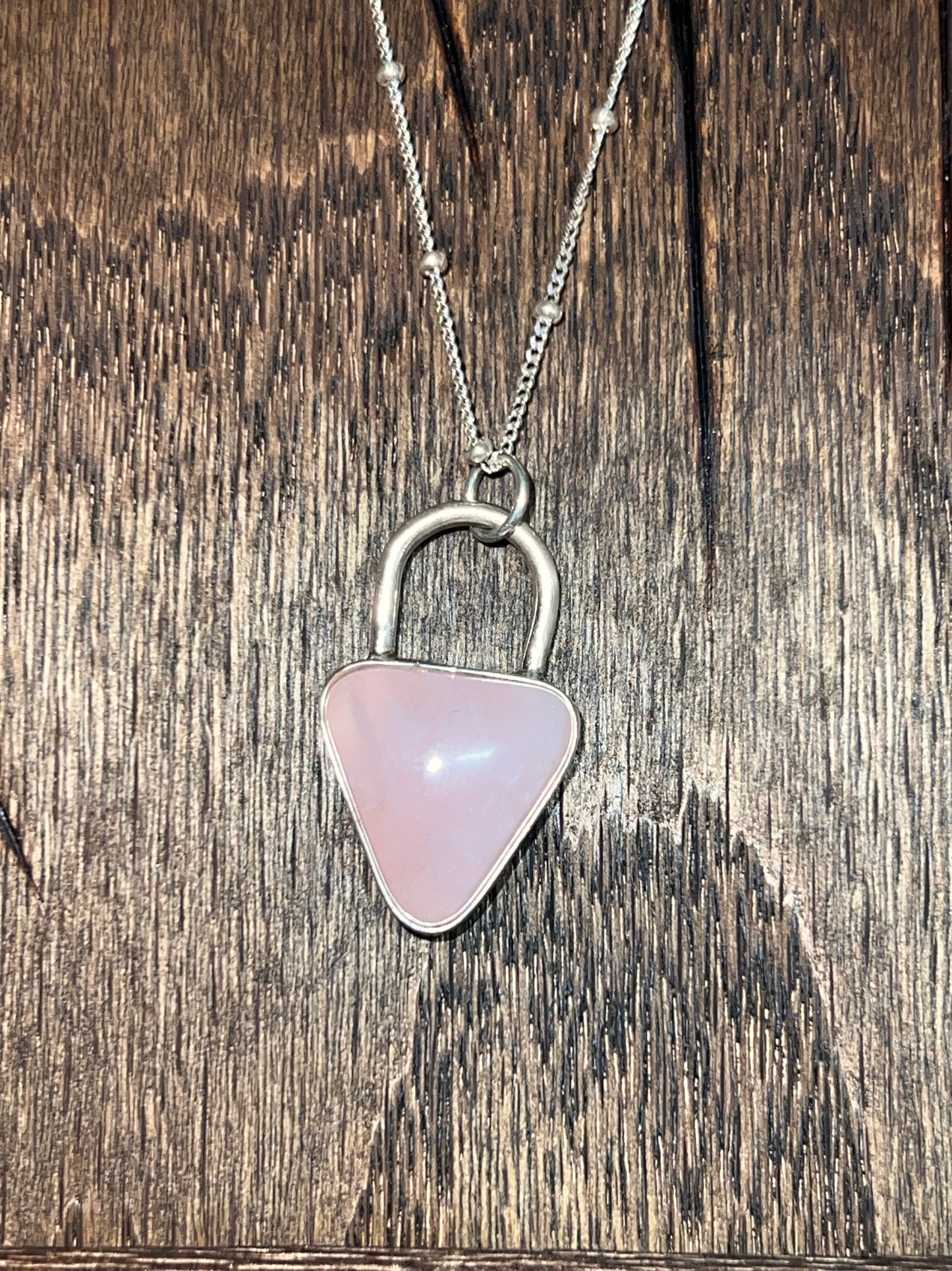 Dazed & Topazed - Pink Chalcedony Lock Pendants