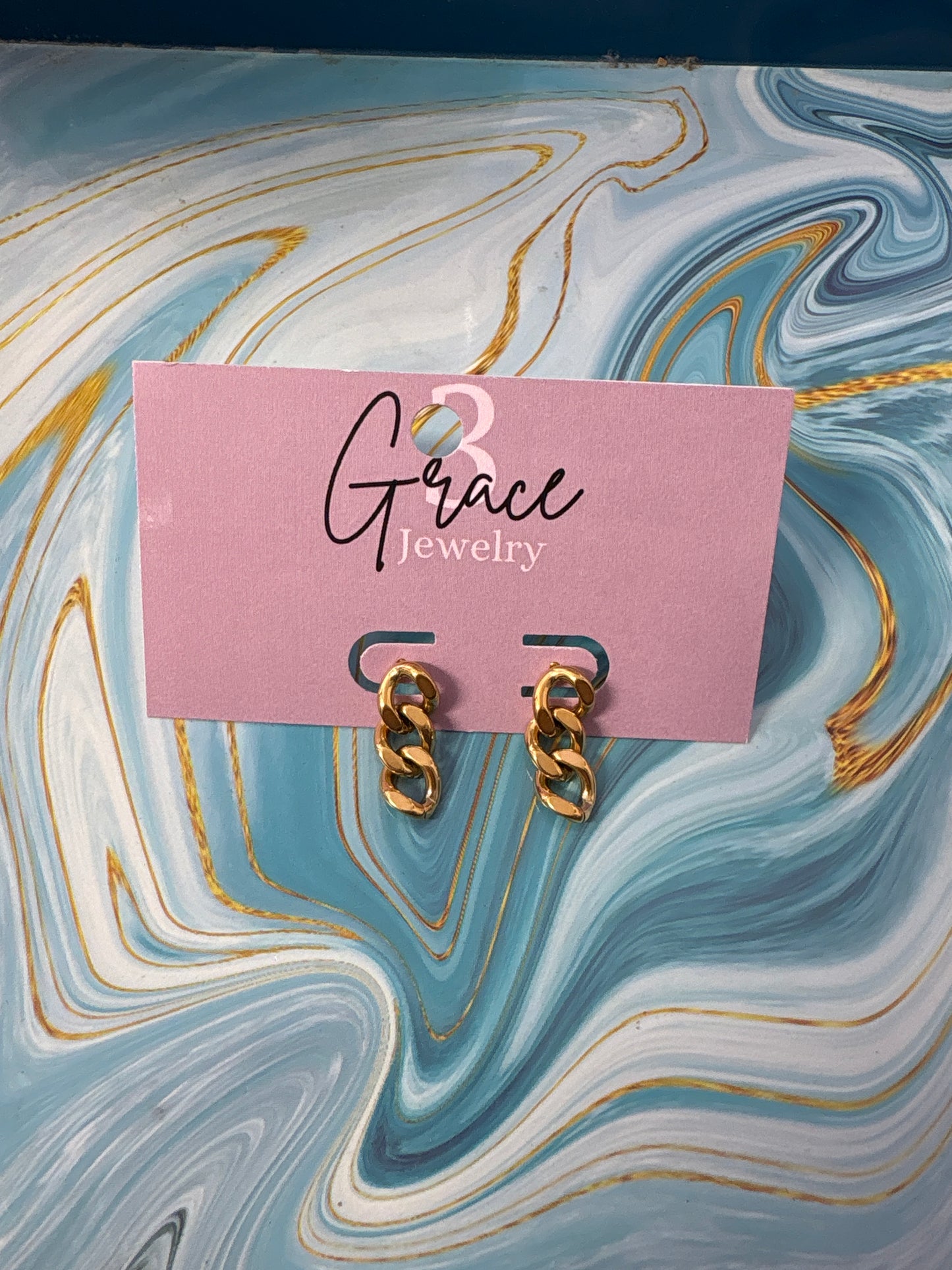 3 Grace Jewelry - Cuban Link Earrings