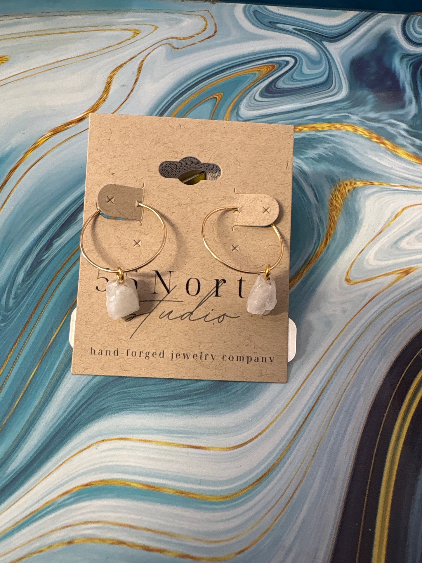 55 North Studio - Crystal, or Stone Hoops