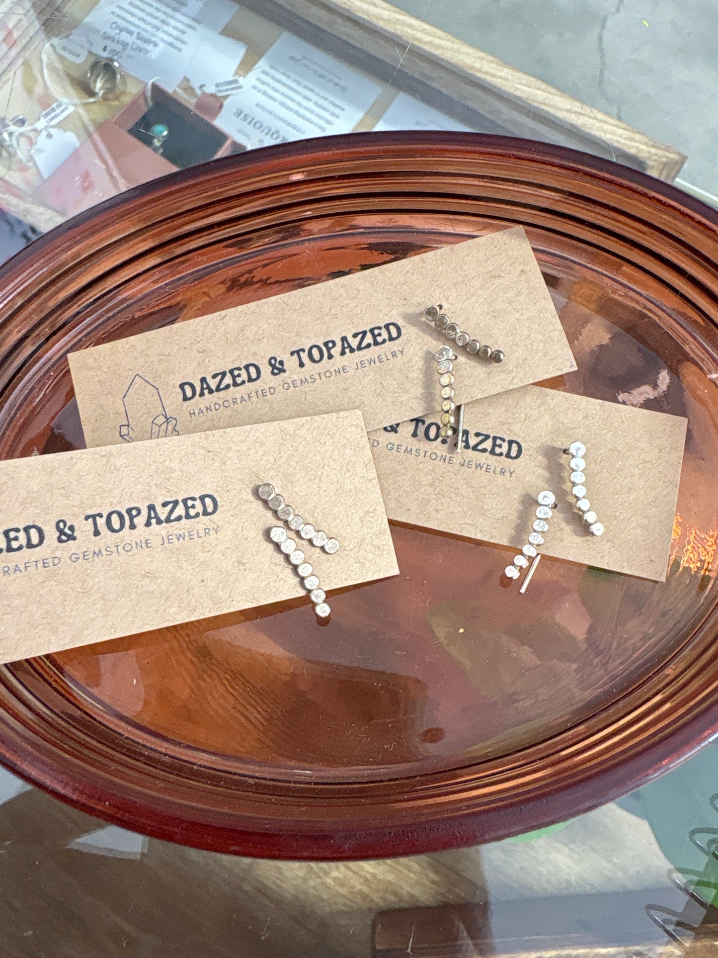 Dazed & Topazed - Constellation Crawler Earrings Sterling Silver