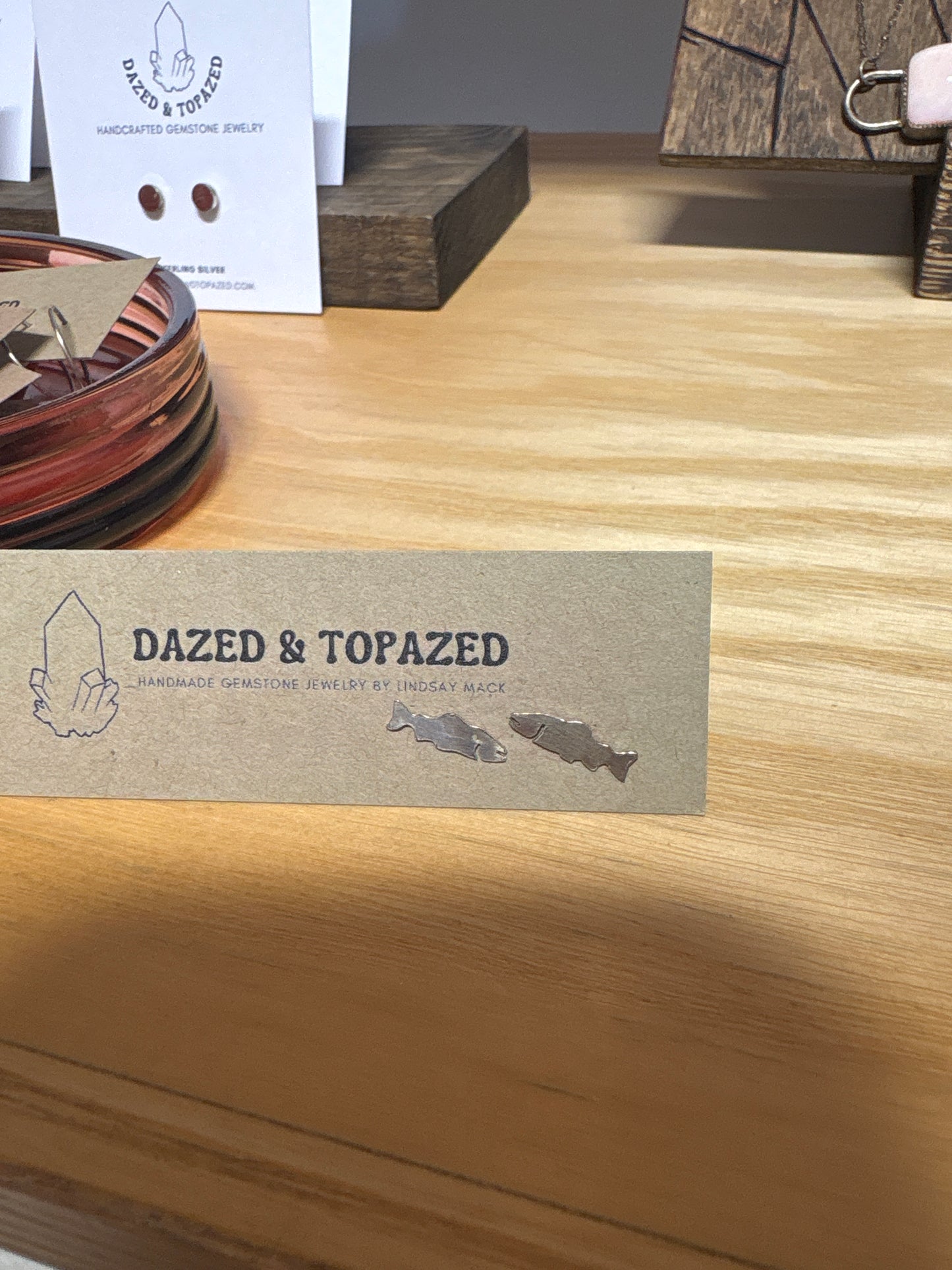 Dazed & Topazed - Sterling Silver Trout Earrings