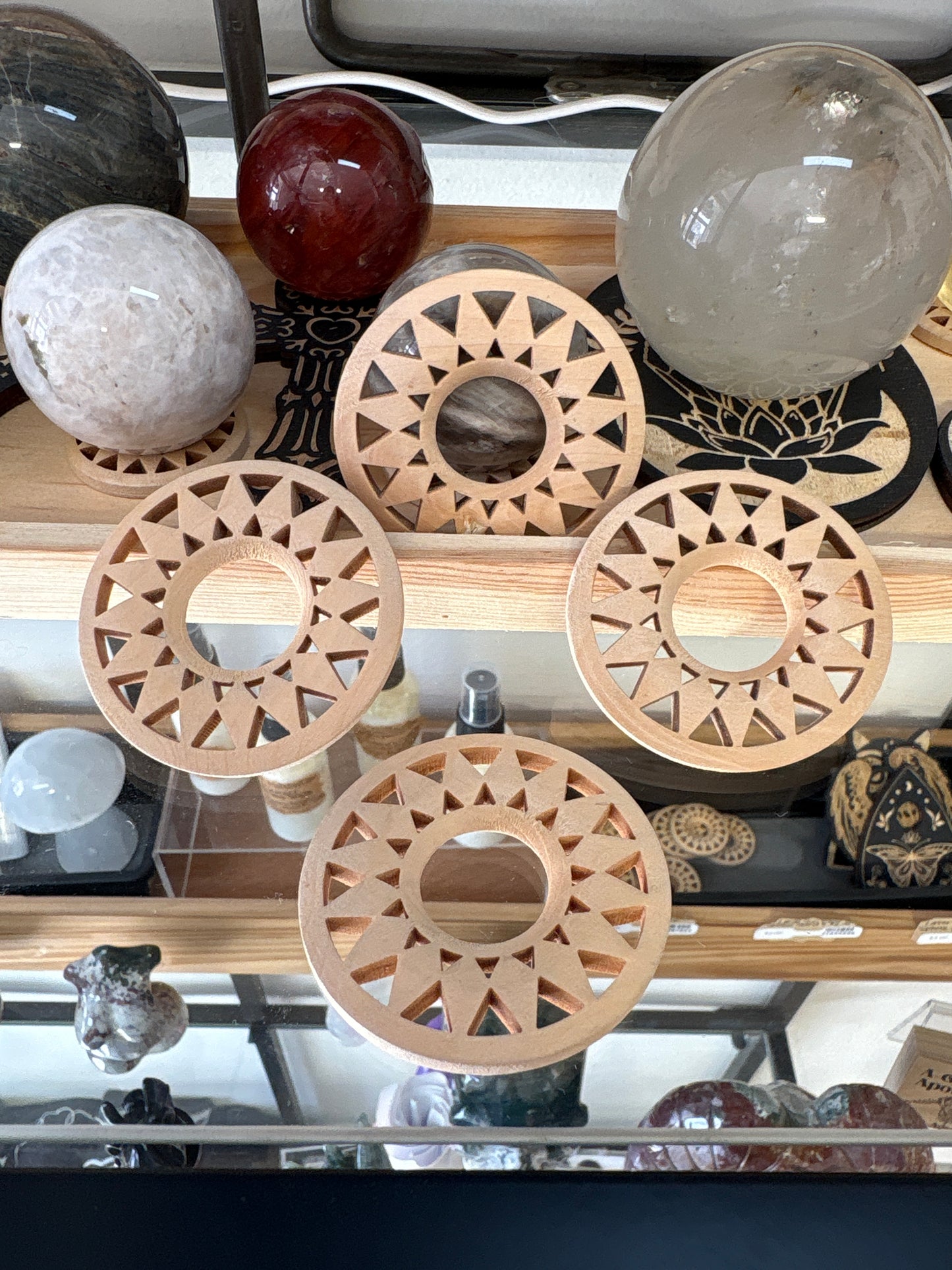 Agateway Apothecary - Large Wood Circle Sunsphere Stand