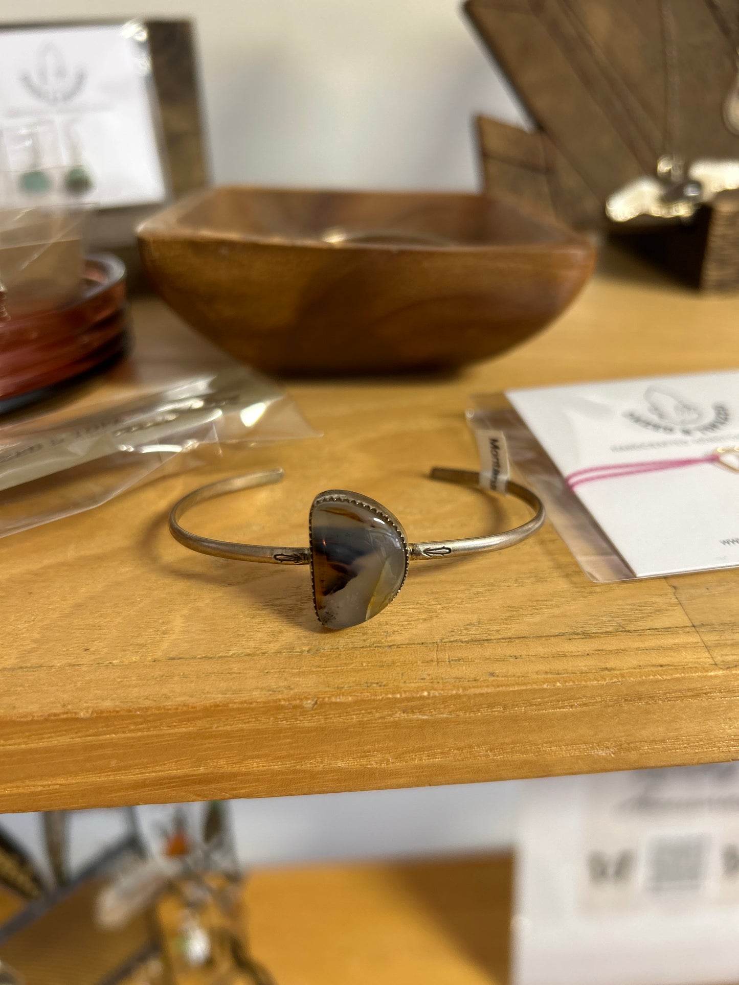 Dazed & Topazed - Montana Agate Moon Cuff Bracelets