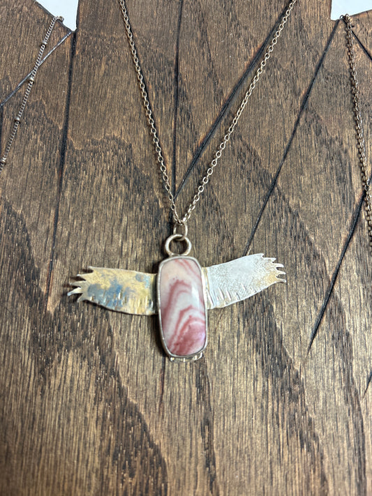 Dazed & Topazed - Utah Rhyolite Soaring Hawk Pendant