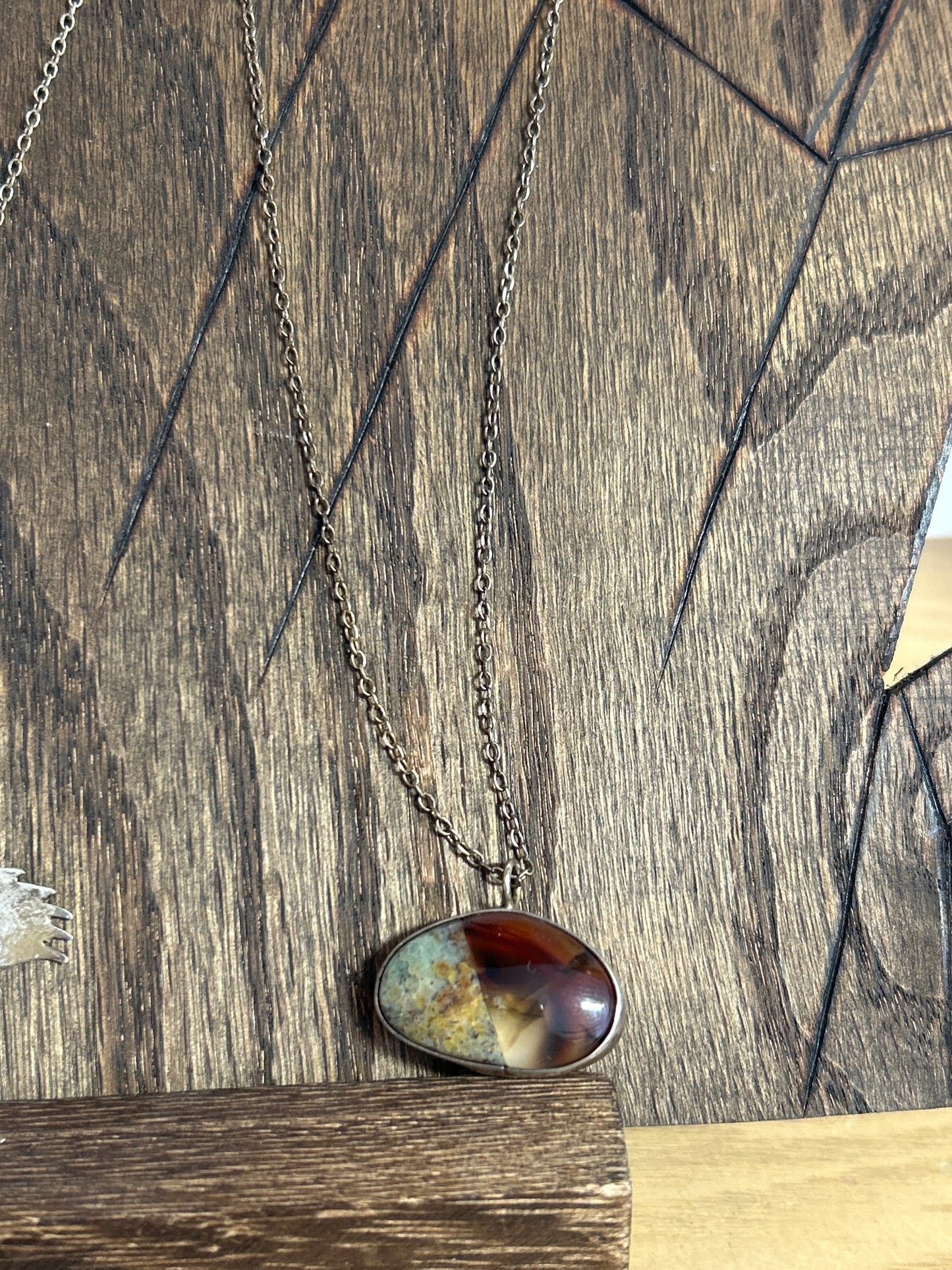 Dazed & Topazed - Montana Agate and Chrysocola Instarsia Pendant