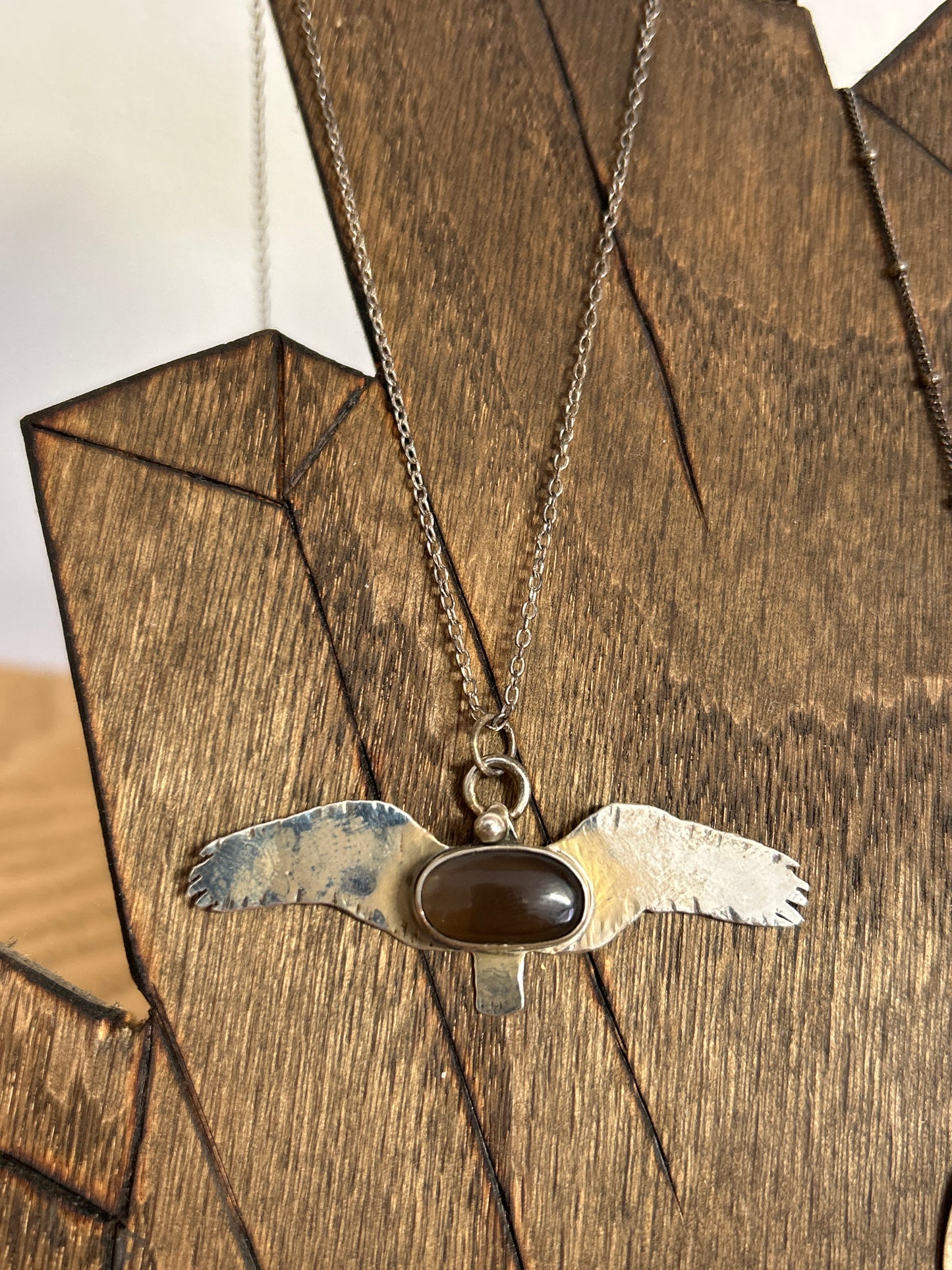 Dazed & Topazed - Rainbow Obsidian Crow Pendant