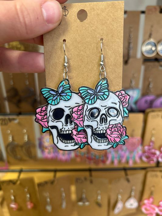 Beatifically G - Trippy Skull Earrings
