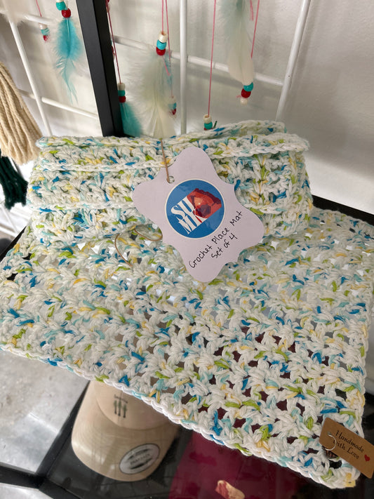 Southern Utah Market - Crochet Multicolored Place Mat Set of 4