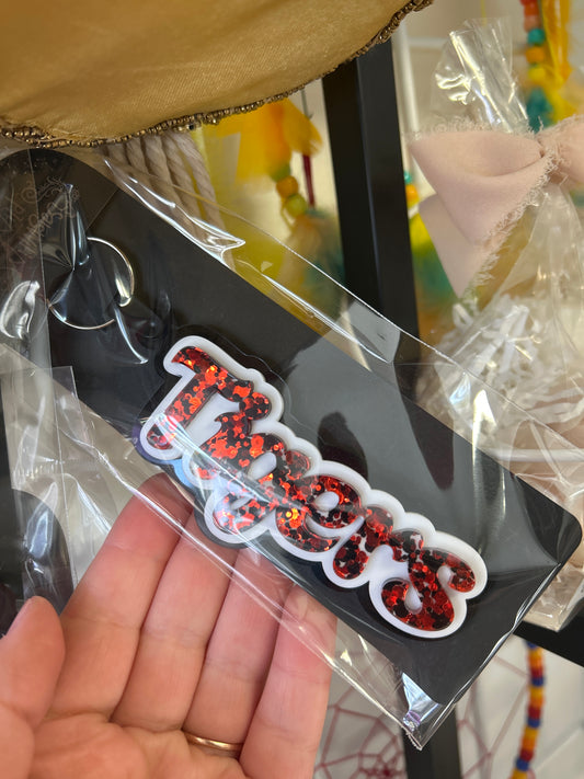 Wild Whimsies - Glitter Acrylic Bag Tag