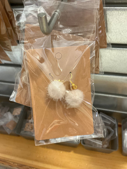 Southern Utah Market - Fuzzy Ball Dangle Earrings