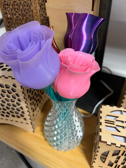 Derp Corp - 3D Printed Vase with Roses