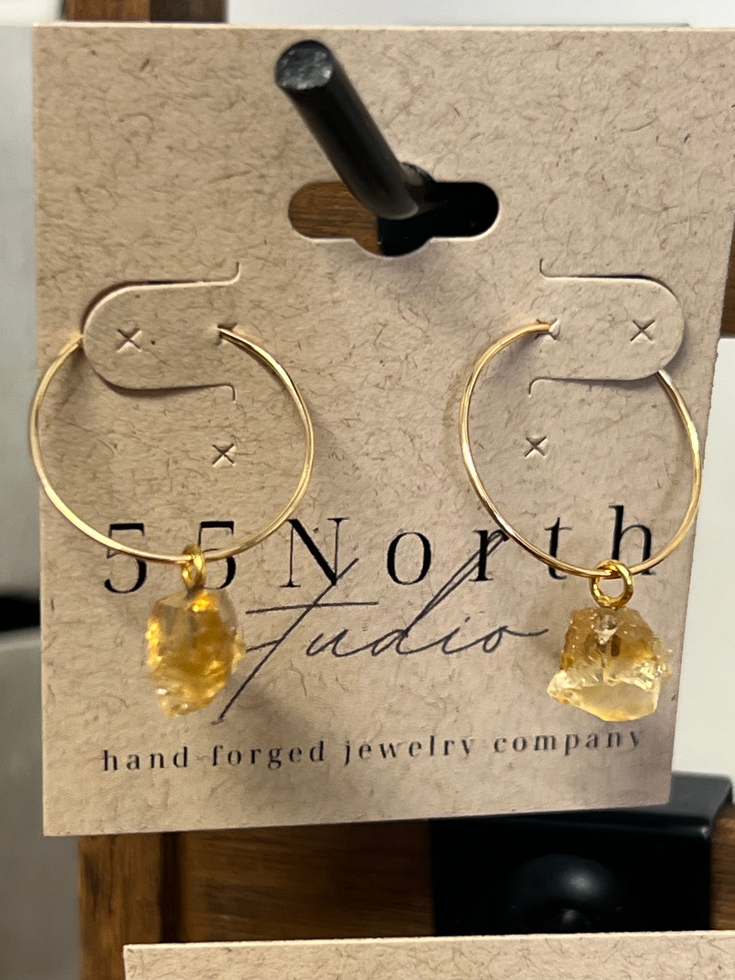 55 North Studio - Citrine Hoops