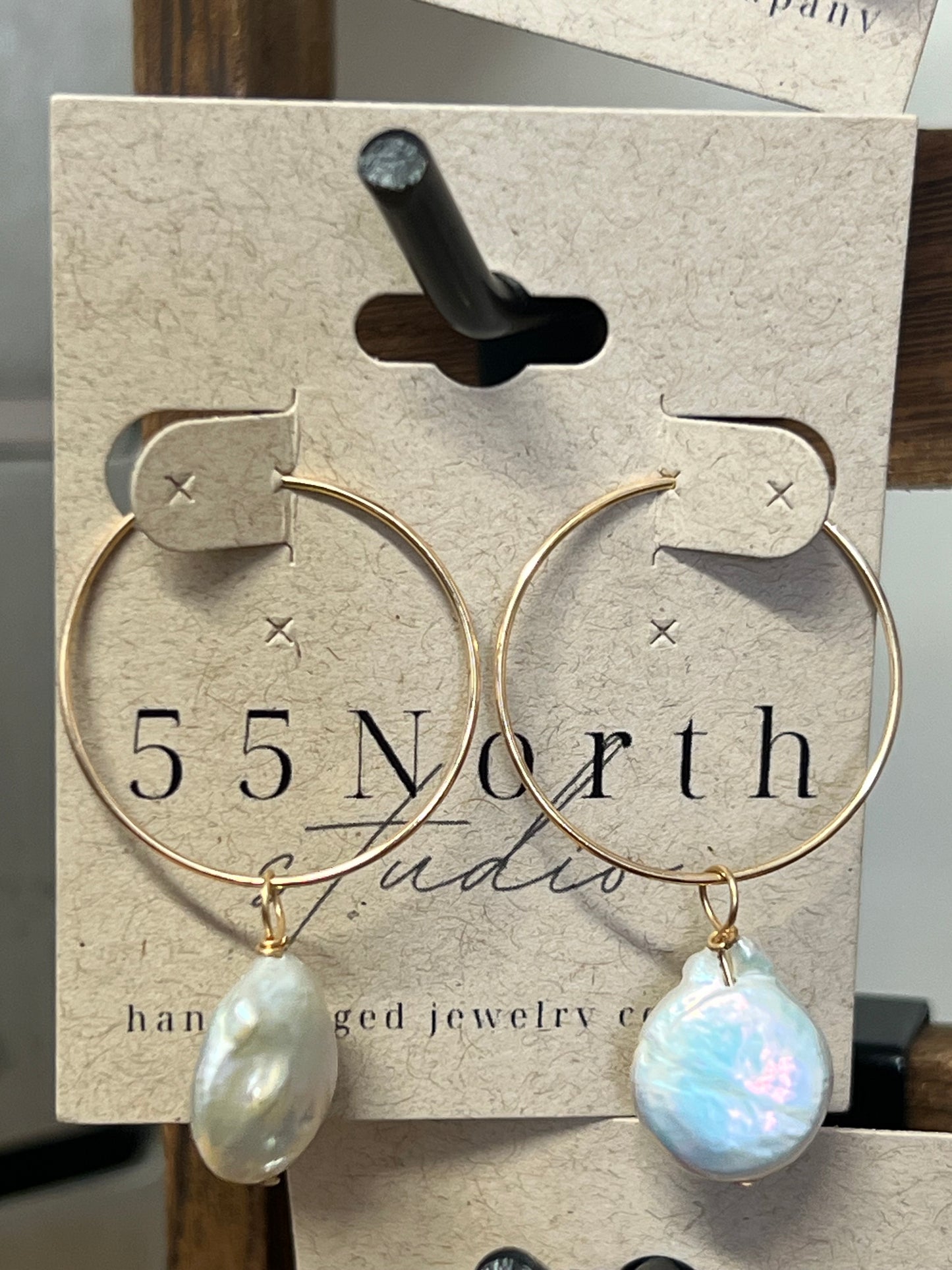 55 North Studio - Pearl Hoops